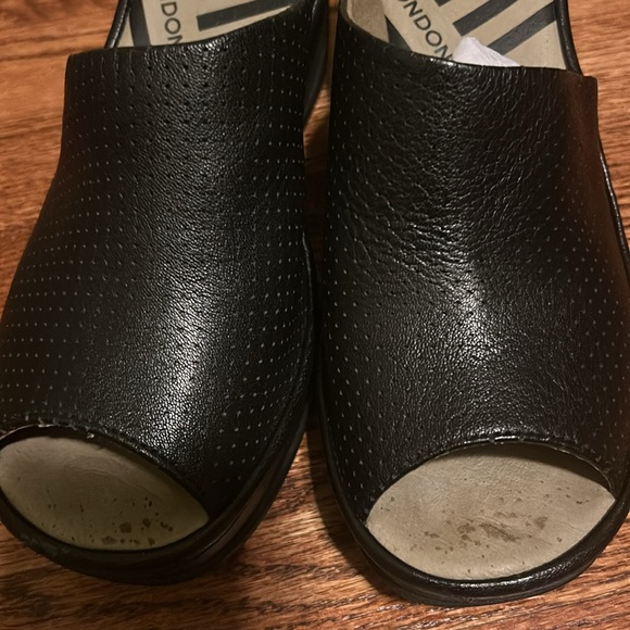 Fly London Black Leather Mules - Picture 4 of 6